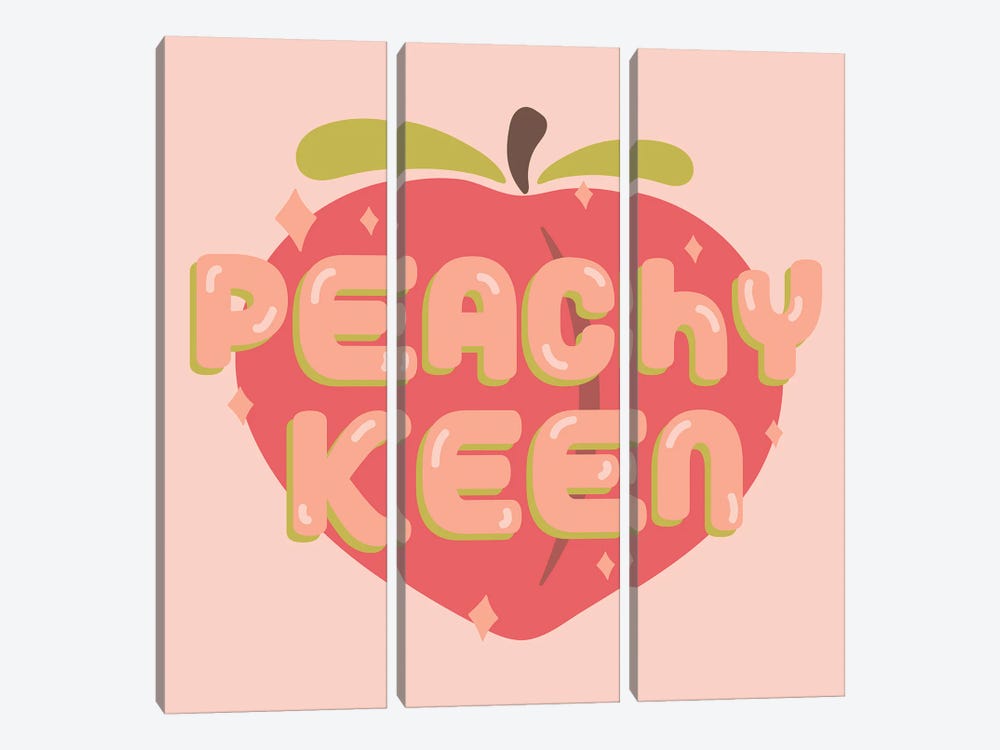 Peachy Keen by Doodle By Meg 3-piece Canvas Art Print