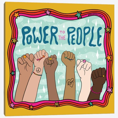 Power To The People Canvas Print #DDM122} by Doodle By Meg Canvas Print