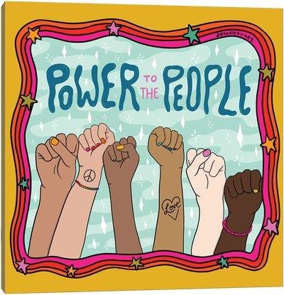 Power To The People Canvas Art Print - Hands