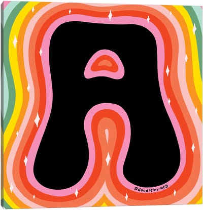 Rainbow A Canvas Art Print - Alphabet Art