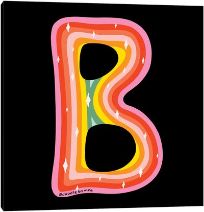 Rainbow B Canvas Art Print - Letter B
