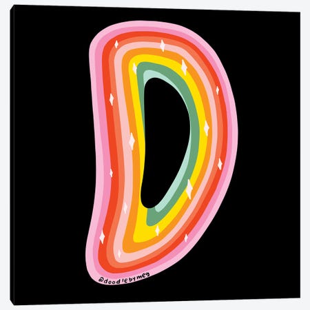 Rainbow D Canvas Print #DDM126} by Doodle By Meg Canvas Art