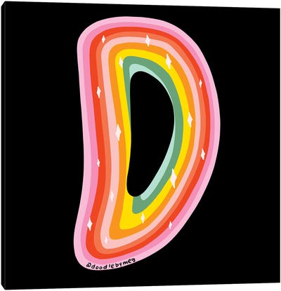 Rainbow D Canvas Art Print - Doodle By Meg