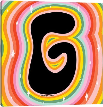 Rainbow G Canvas Art Print - Letter G