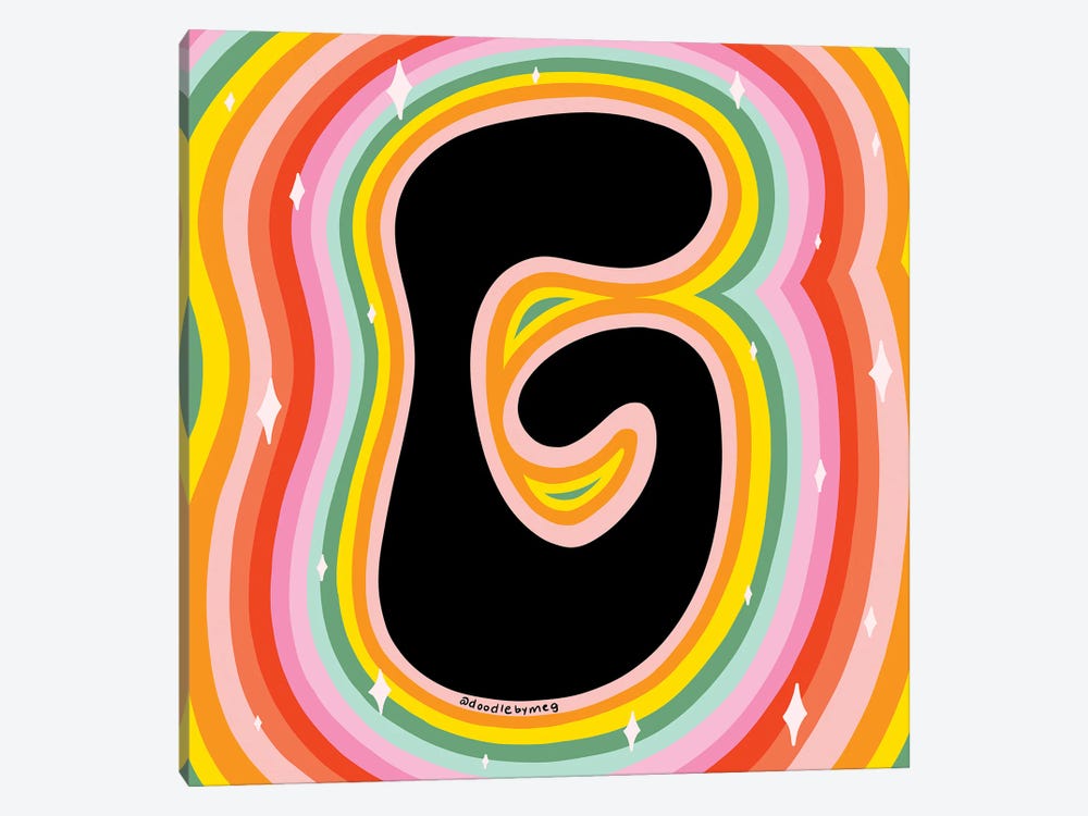 Rainbow G by Doodle By Meg 1-piece Canvas Print