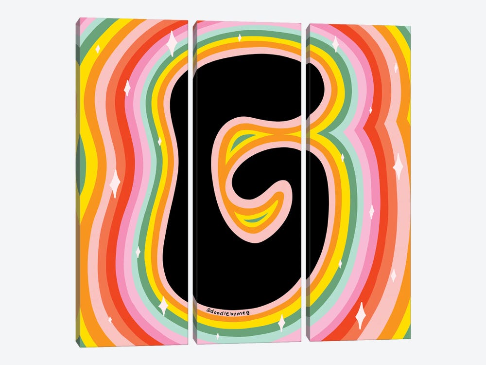Rainbow G by Doodle By Meg 3-piece Art Print