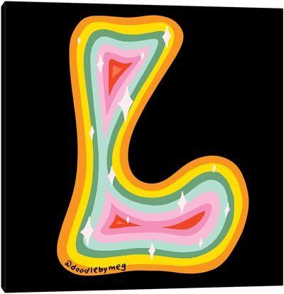 Rainbow L Canvas Art Print - Letter L
