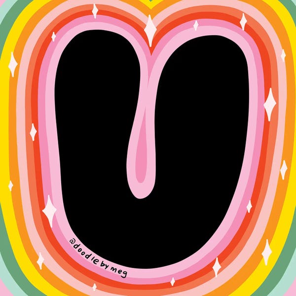 The Letter U: Rainbow U by Doodle By Meg