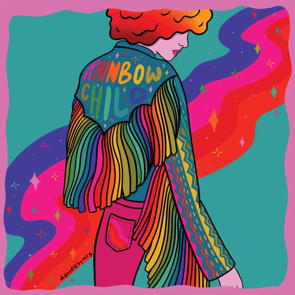 Women's Coats & Jackets: Rainbow Child by Doodle By Meg