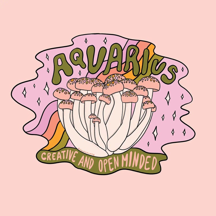 Aquarius Mushroom by Doodle By Meg wall art