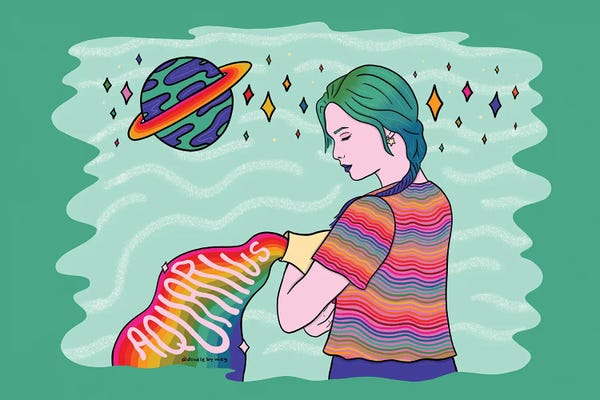 Aquarius: Aquarius Girl by Doodle By Meg