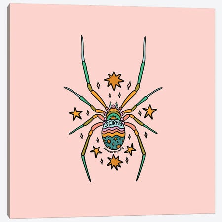 Scorpio Spider Canvas Print #DDM160} by Doodle By Meg Art Print