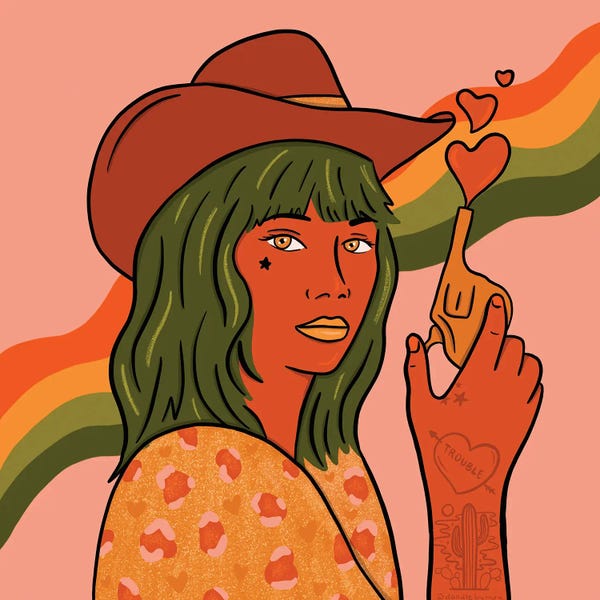 Women's Tops: She's Trouble by Doodle By Meg