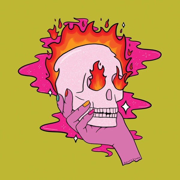 Doodle By Meg: Skull On Fire by Doodle By Meg