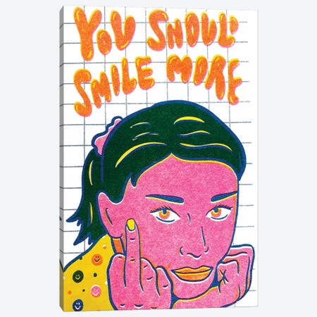 You Should Smile More Canvas Print #DDM163} by Doodle By Meg Canvas Art Print