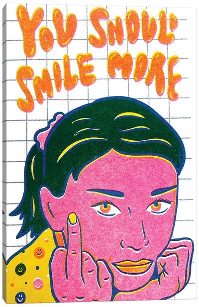 You Should Smile More Canvas Art Print - Doodle By Meg
