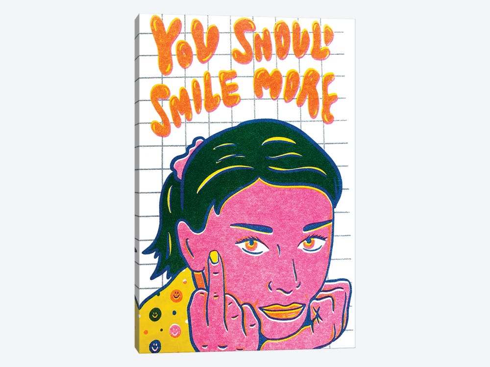 You Should Smile More by Doodle By Meg 1-piece Canvas Art Print