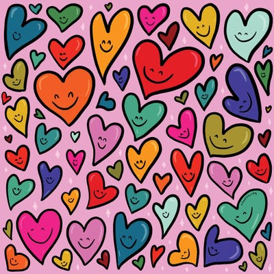 Smiling Heart Print by Doodle By Meg framed wall art