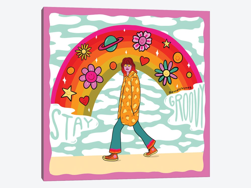 Stay Groovy by Doodle By Meg 1-piece Canvas Artwork