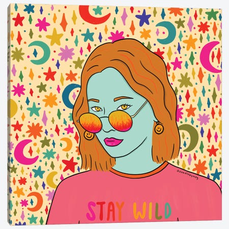 Stay Wild Canvas Print #DDM169} by Doodle By Meg Art Print