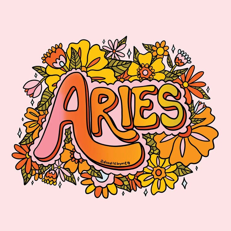Aries Flower by Doodle By Meg wall art