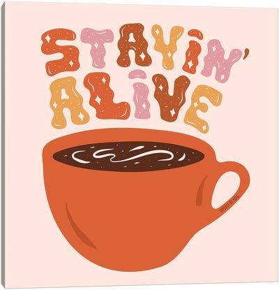 Stayin' Alive Canvas Art Print - '70s Aesthetic