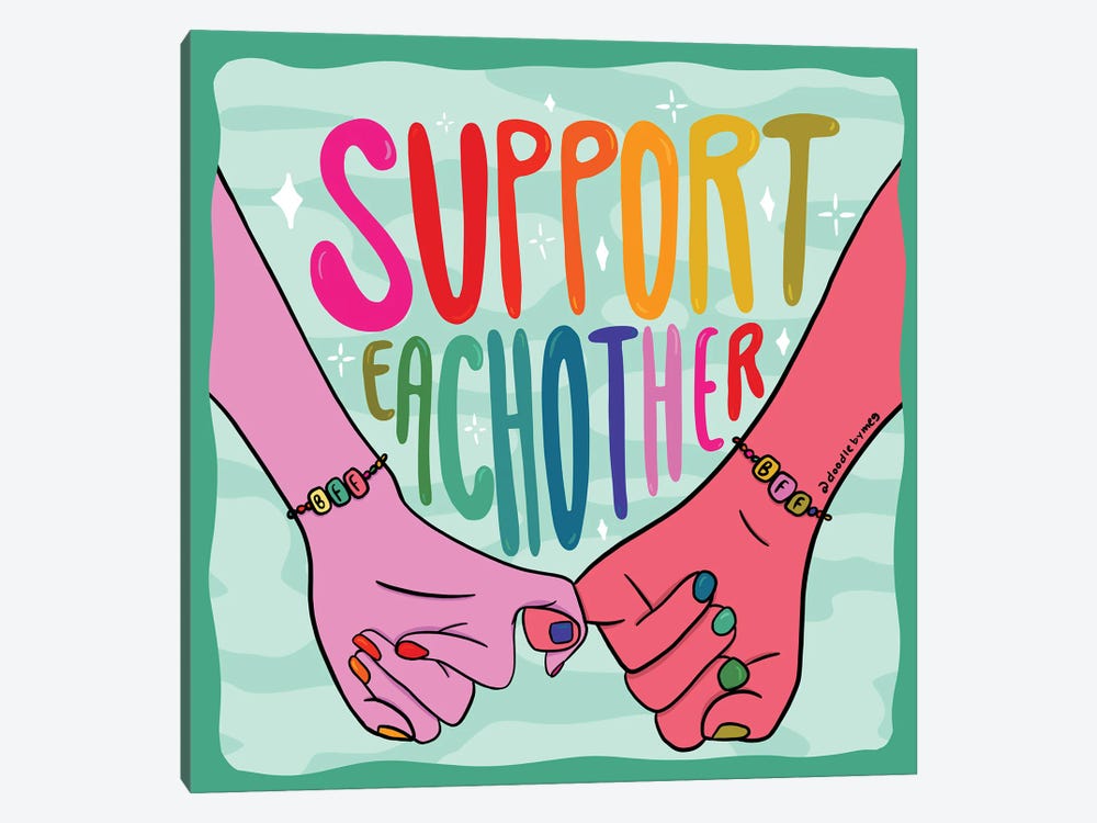 Support Each Other by Doodle By Meg 1-piece Canvas Art