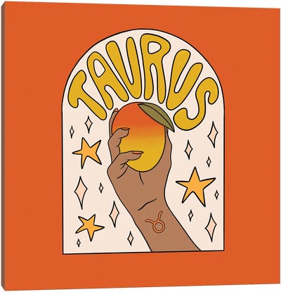 Taurus Mango Canvas Art Print - Doodle By Meg