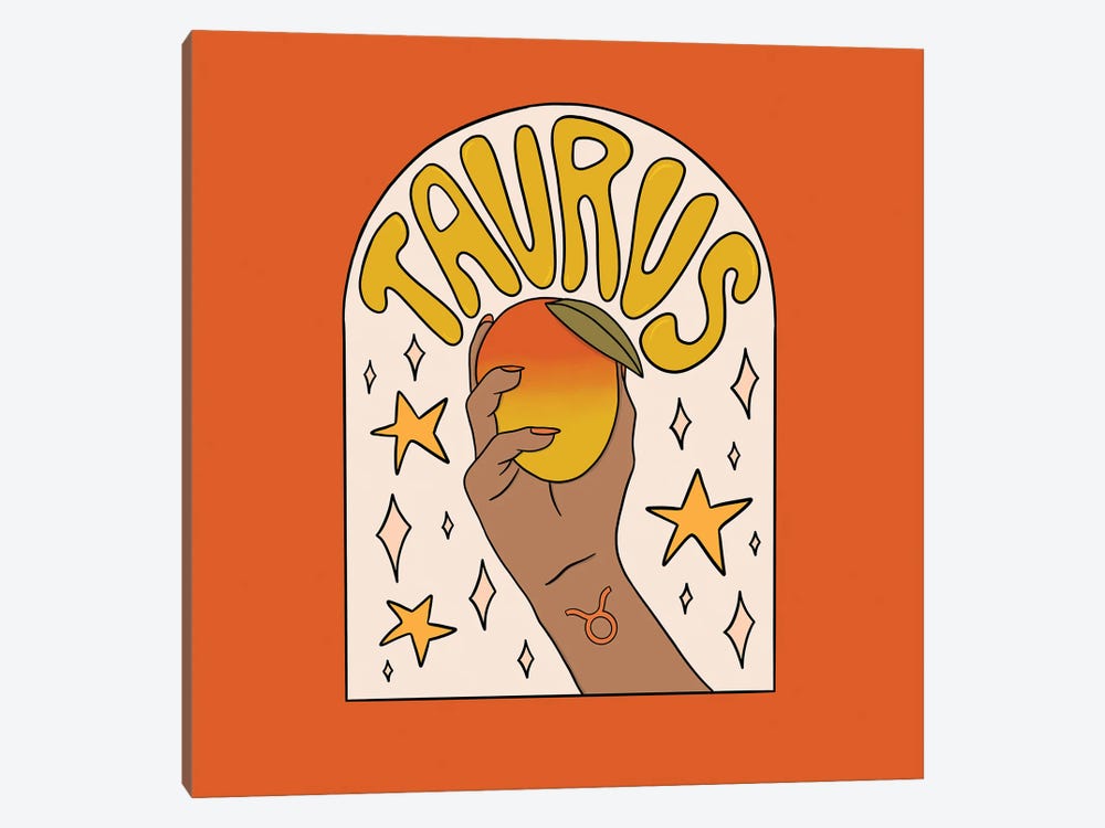 Taurus Mango by Doodle By Meg 1-piece Canvas Print