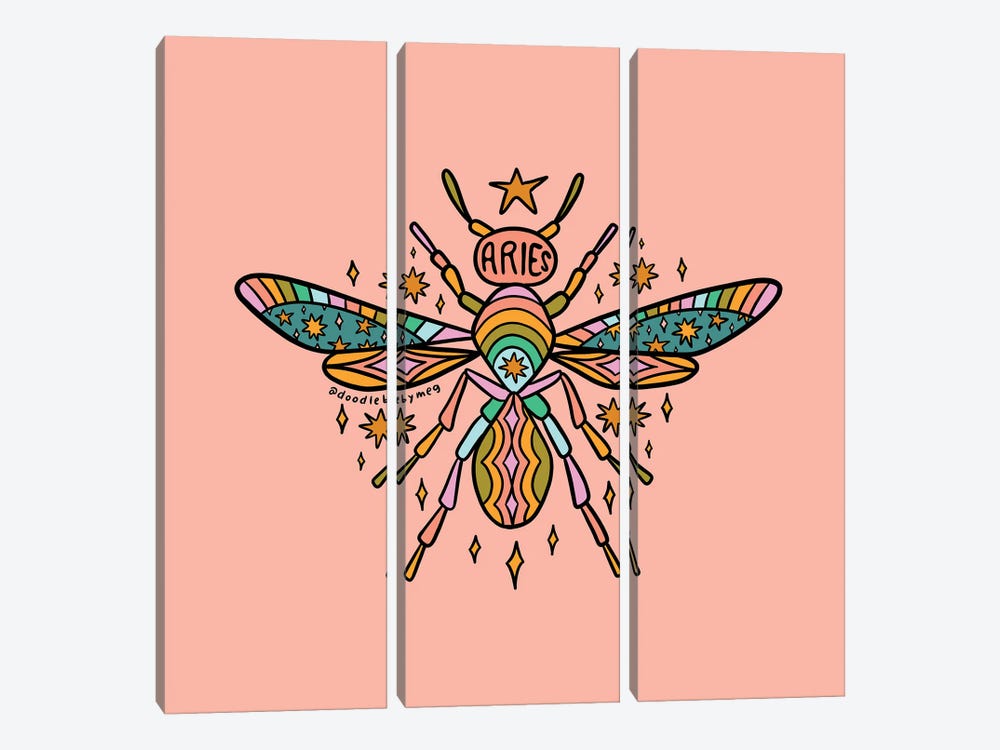 Aries Wasp by Doodle By Meg 3-piece Canvas Artwork