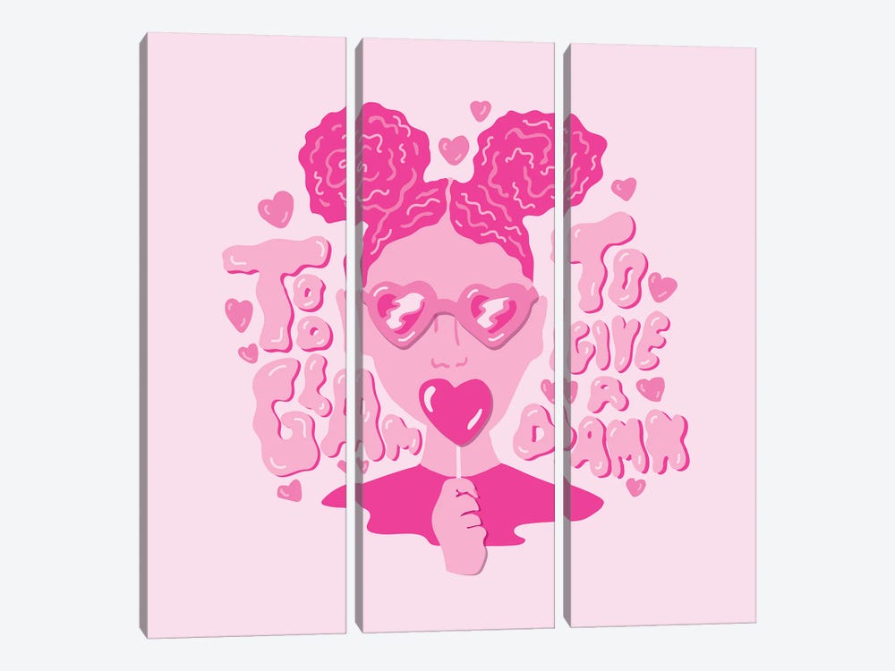 Too Glam To Give A Damn by Doodle By Meg 3-piece Canvas Wall Art