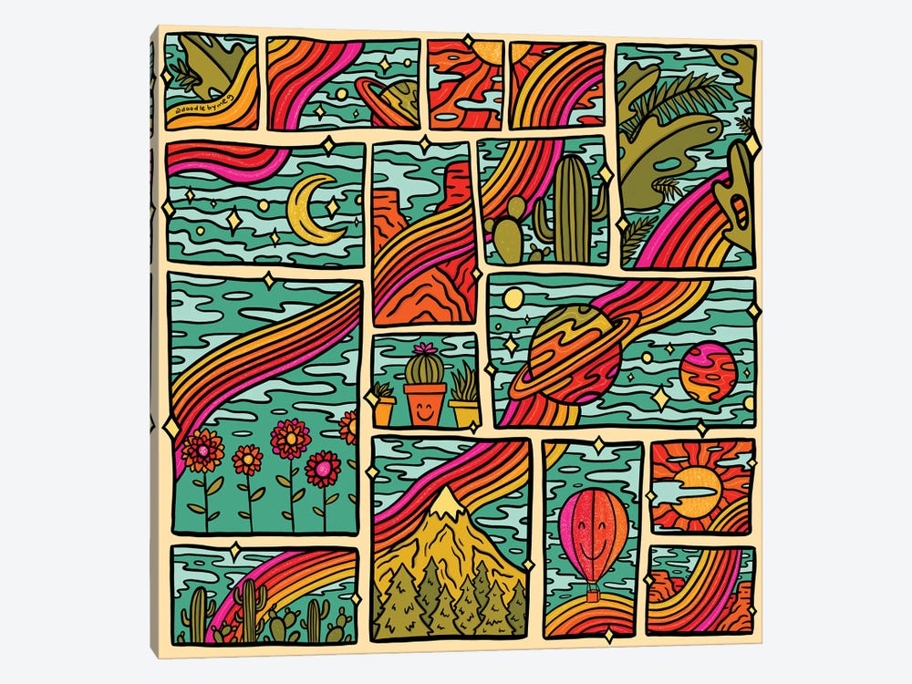 Traveling Rainbow Print by Doodle By Meg 1-piece Art Print