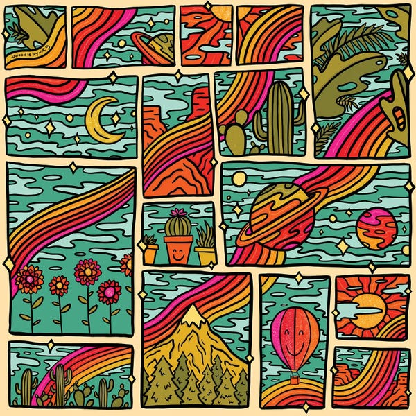 Rainbows: Traveling Rainbow Print by Doodle By Meg