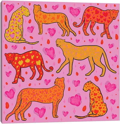 Valentine Leopard Print Canvas Art Print - Doodle By Meg