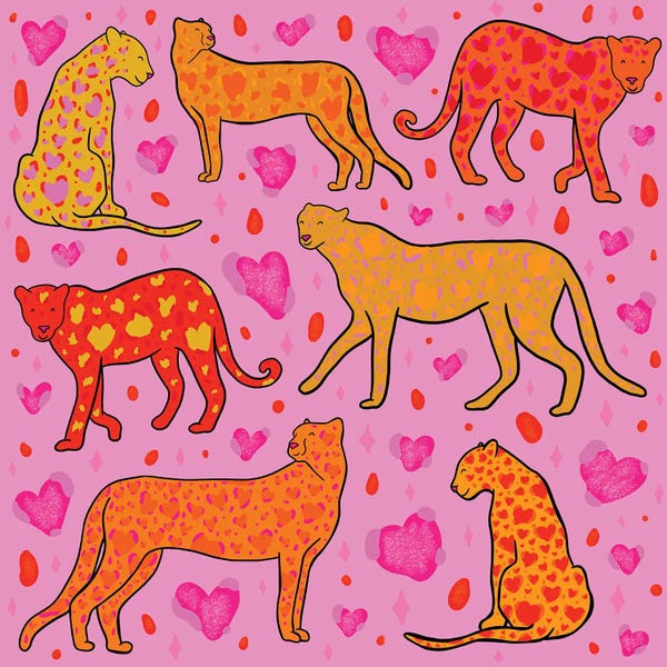 Leopards: Valentine Leopard Print by Doodle By Meg
