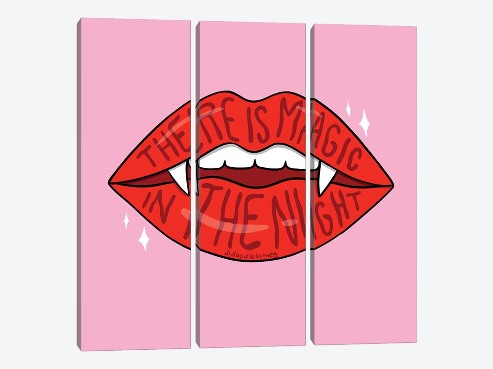 Vampire Lips by Doodle By Meg 3-piece Canvas Print