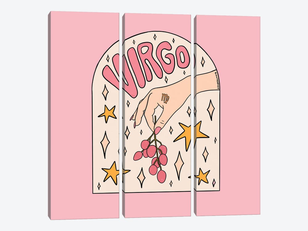 Virgo Lychee by Doodle By Meg 3-piece Canvas Print
