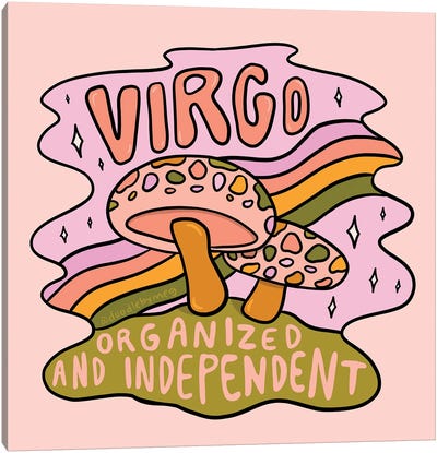 Virgo Mushroom Canvas Art Print - Doodle By Meg