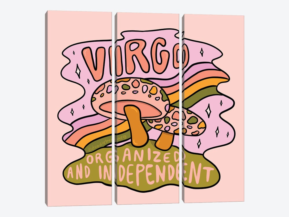 Virgo Mushroom by Doodle By Meg 3-piece Canvas Art