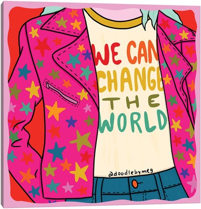 We Can Change The World Canvas Art Print - Doodle By Meg