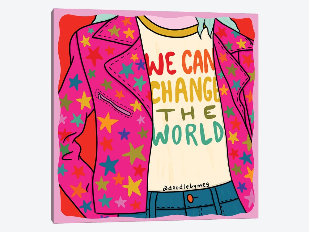 We Can Change The World by Doodle By Meg 1-piece Canvas Art