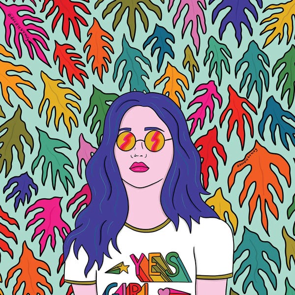 Women's Tops: Yes Girl by Doodle By Meg