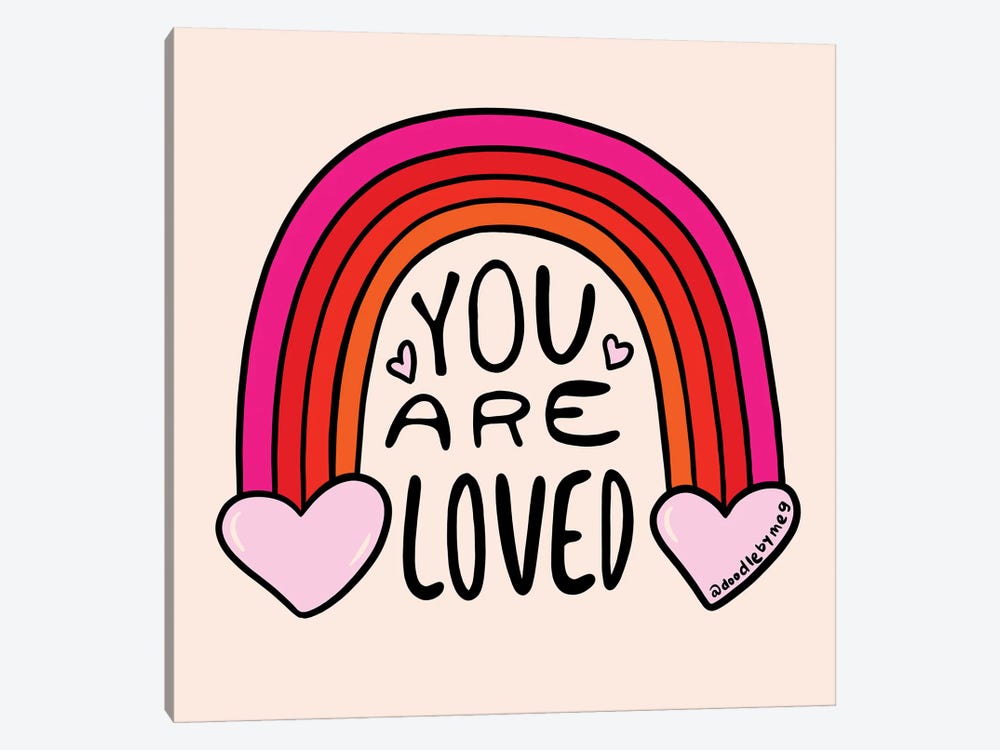 You Are Loved by Doodle By Meg 1-piece Canvas Art Print