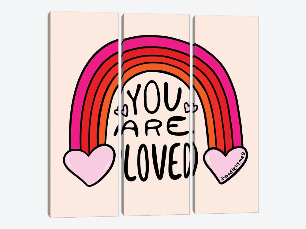 You Are Loved by Doodle By Meg 3-piece Canvas Print