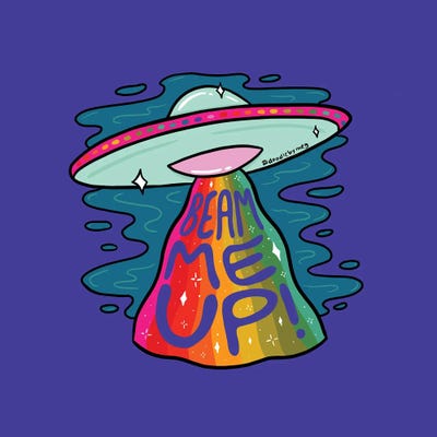 Beam Me Up by Doodle By Meg multi panel art