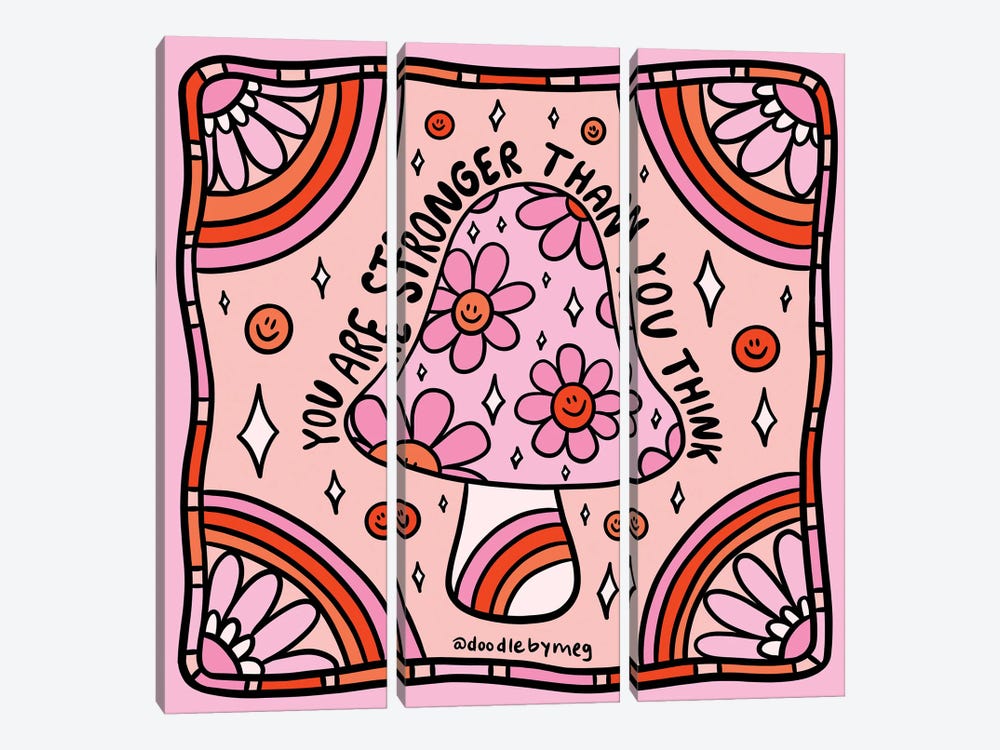 You Are Stronger Than You Think by Doodle By Meg 3-piece Canvas Artwork