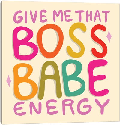 Boss Babe Energy Canvas Art Print - Doodle By Meg