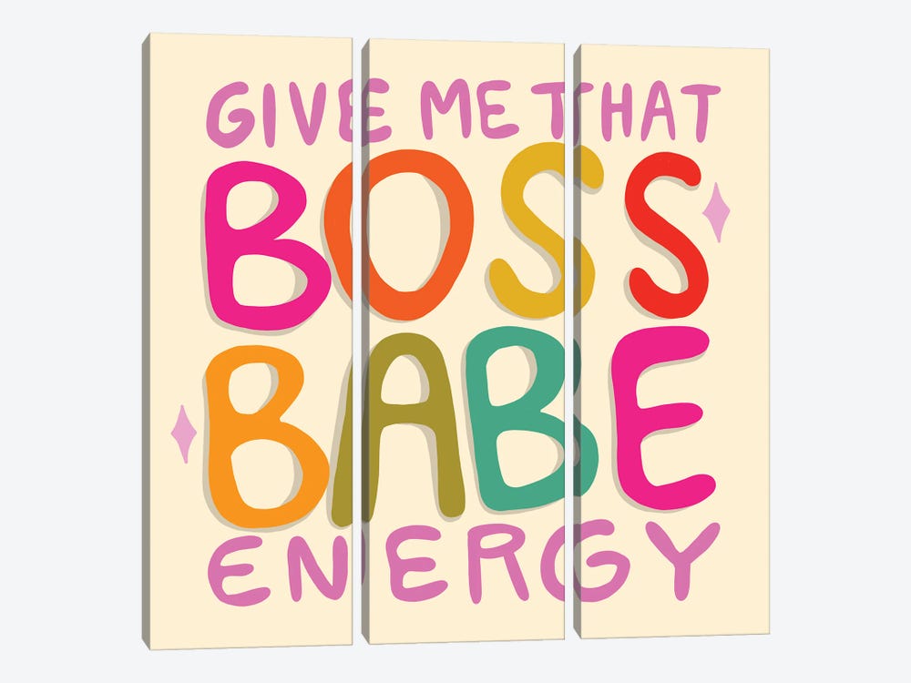 Boss Babe Energy by Doodle By Meg 3-piece Canvas Print