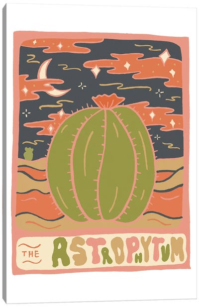 Cactus Tarot Cards- Astrophytum Canvas Art Print - Doodle By Meg