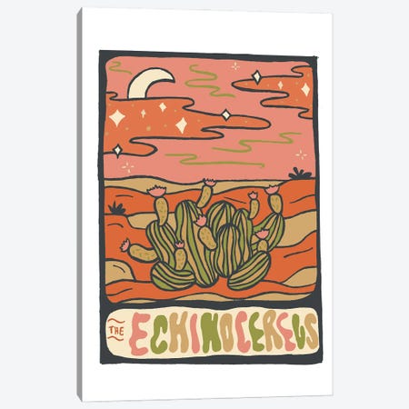 Cactus Tarot Cards- Echinocereus Canvas Print #DDM28} by Doodle By Meg Canvas Print